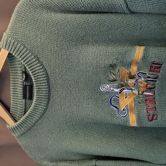 Vintage Structure "Y2K Mason Spellout" Embroidered Sweater (L) - Picture 2 of 7